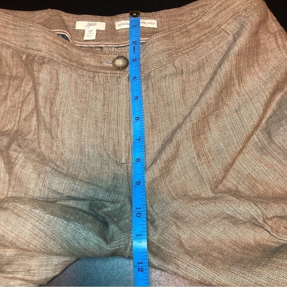 𝅺j Jill Brown Linen Blend Genuine Fit Lightweight Capri Pants Size 6 Petite - Picture 11 of 11